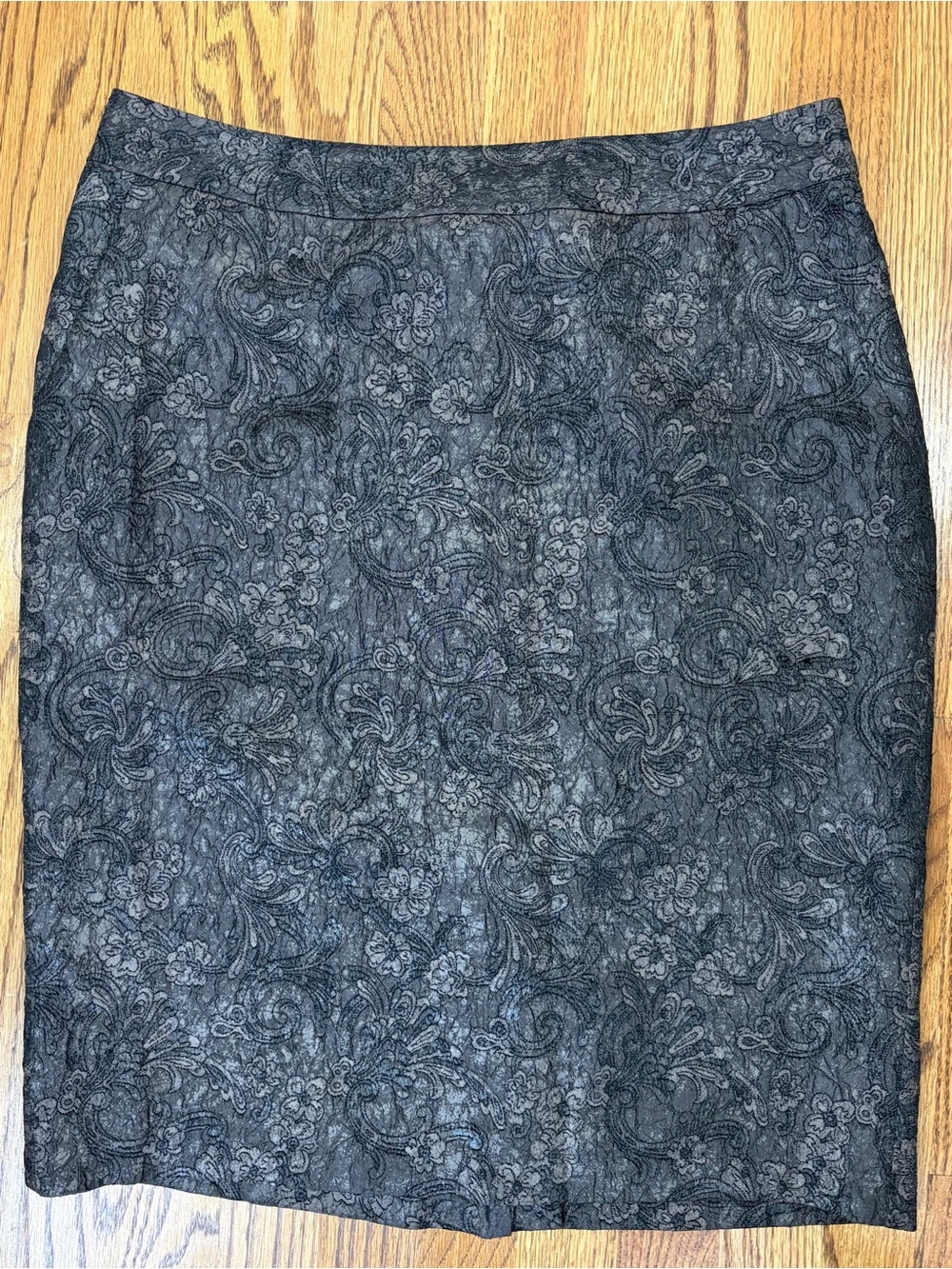Coldwater Creek Black Paisley Pencil Skirt (12)